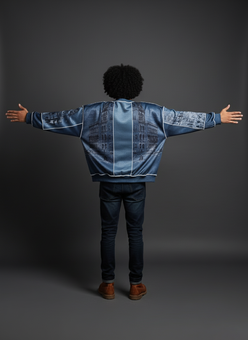 Cityscape Patchwork Printed Sweatshirt