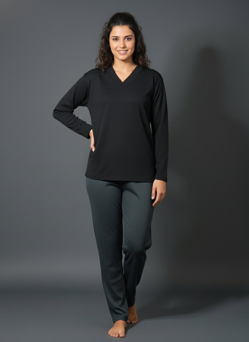 WINTER FULL SLEEVE JACKART SHIRTS UNISEX BLACK