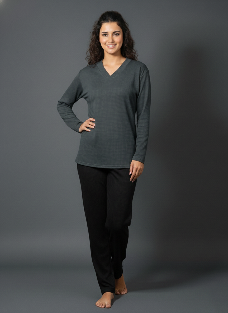 WINTER FULL SLEEVE JACKART SHIRTS UNISEX GREY