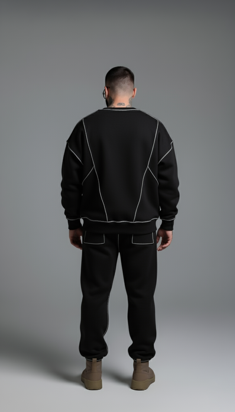 Baggy Sweat Shirt Black Unisex