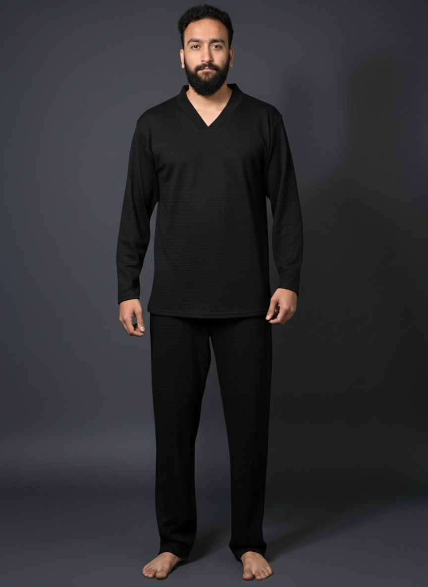 WINTER FULL SLEEVE JACKART SHIRTS UNISEX BLACK