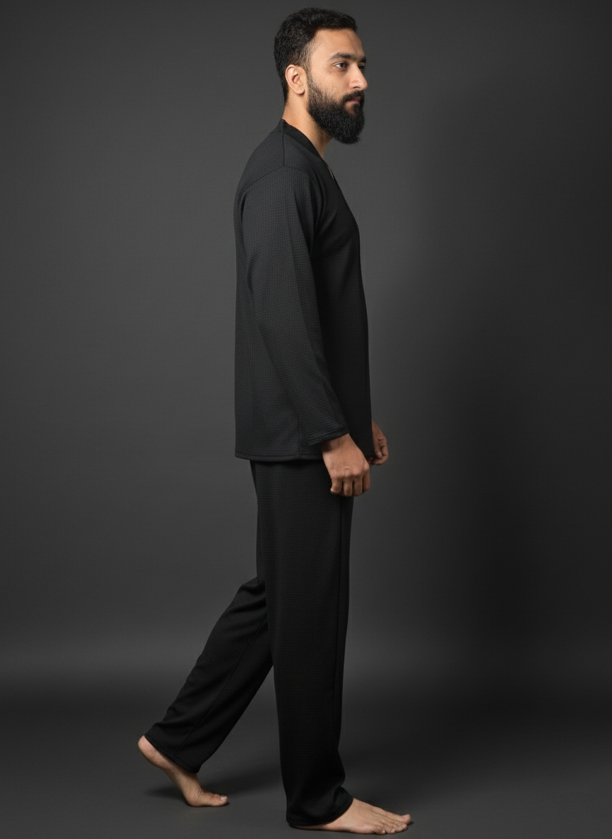 WINTER FULL SLEEVE JACKART SHIRTS UNISEX BLACK