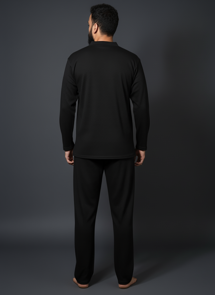 WINTER FULL SLEEVE JACKART SHIRTS UNISEX BLACK