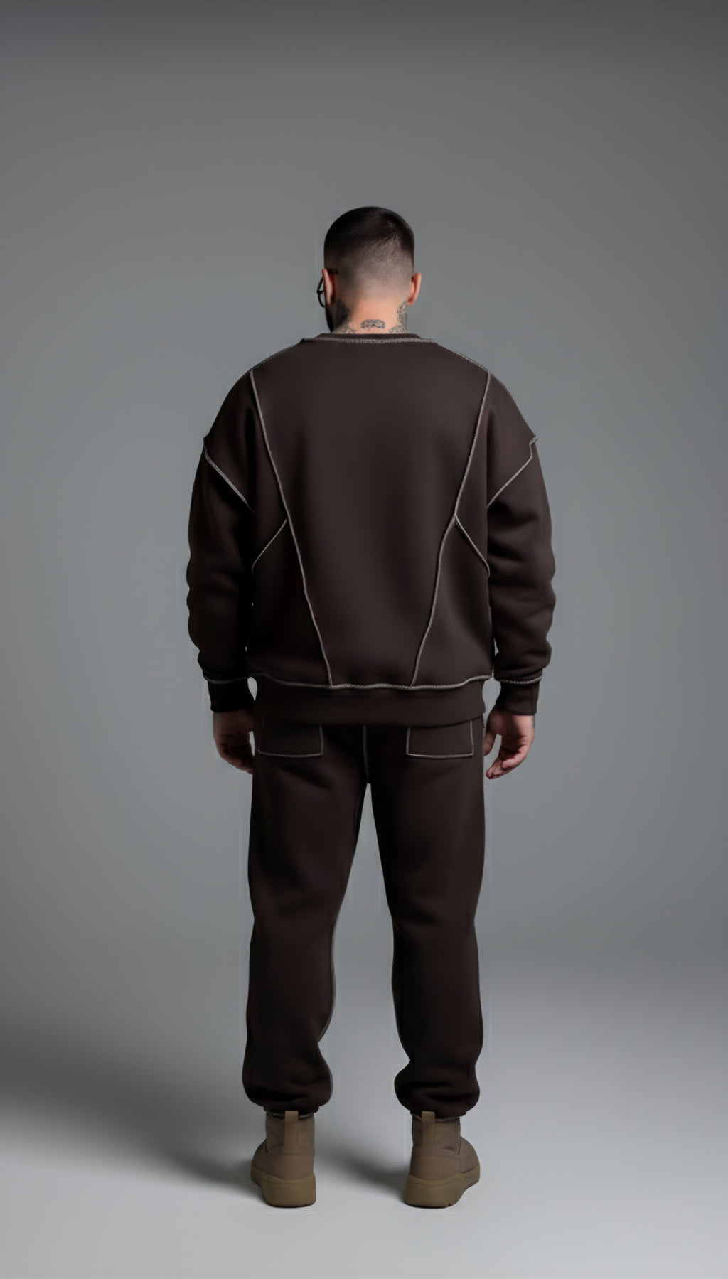 Baggy Sweat Shirt Brown Unisex