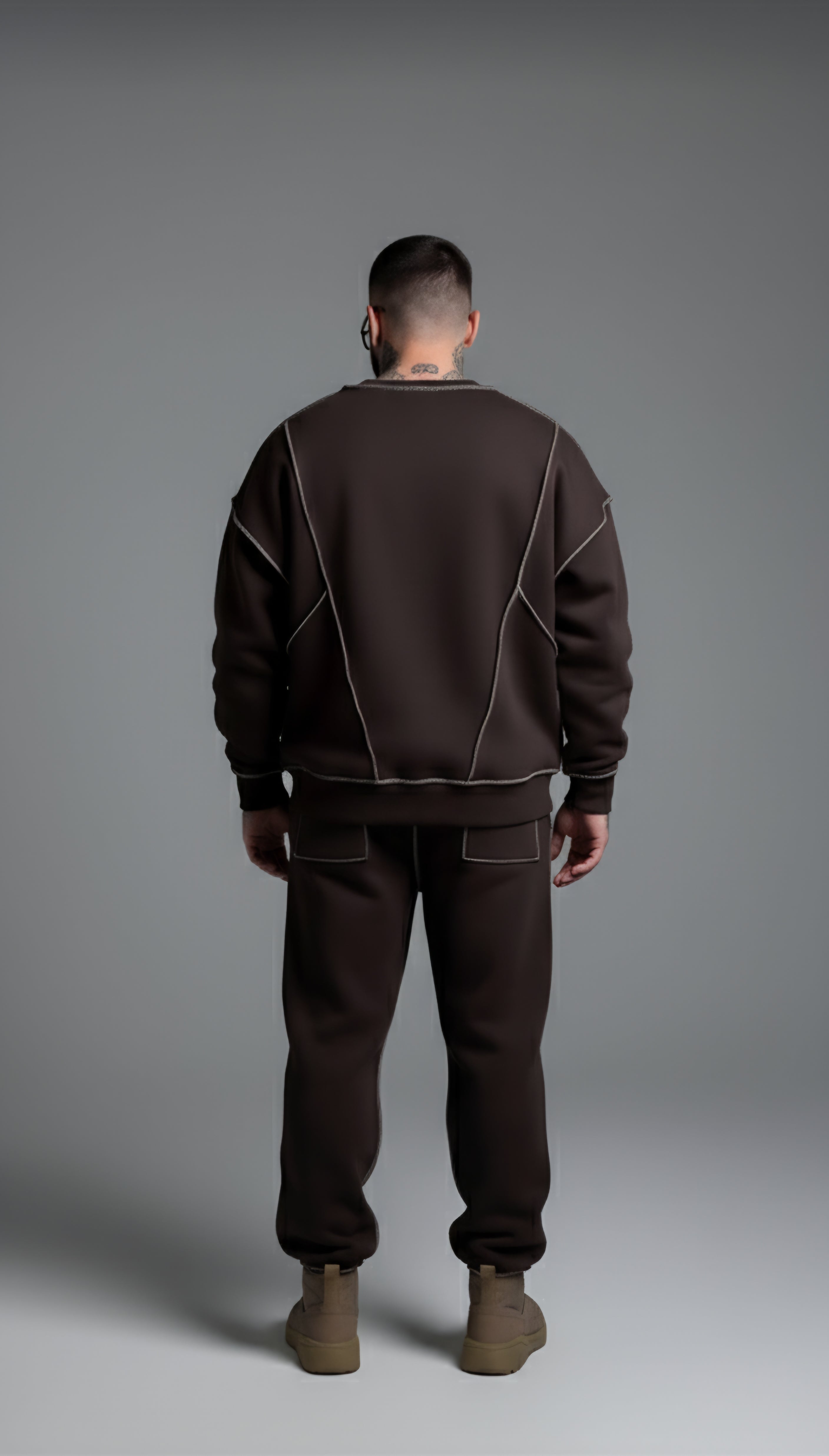 Baggy Sweat Shirt Brown Unisex