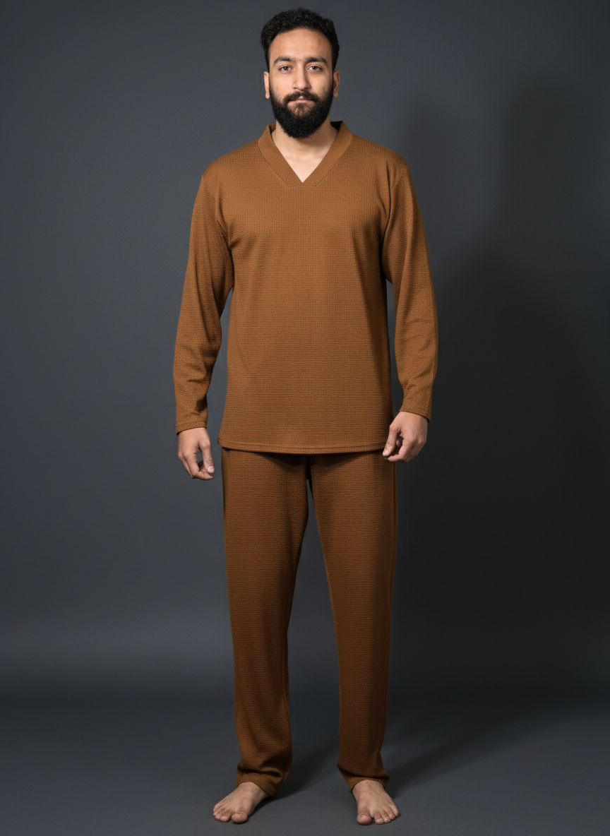 WINTER FULL SLEEVE JACKART SHIRTS UNISEX BROWN