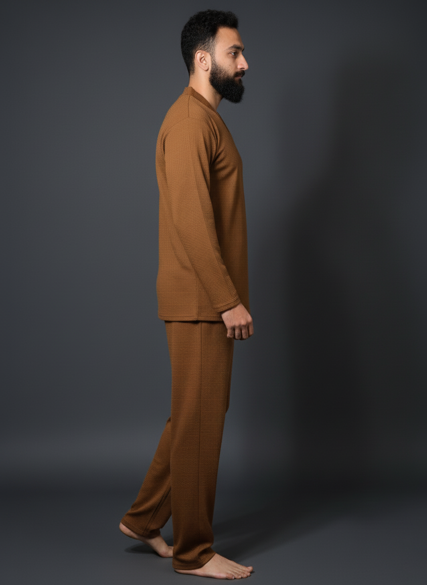 WINTER FULL SLEEVE JACKART SHIRTS UNISEX BROWN