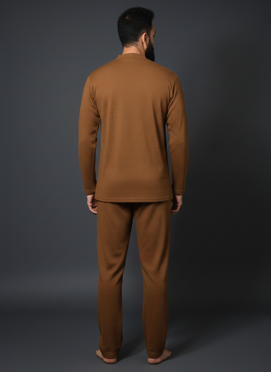 WINTER FULL SLEEVE JACKART SHIRTS UNISEX BROWN