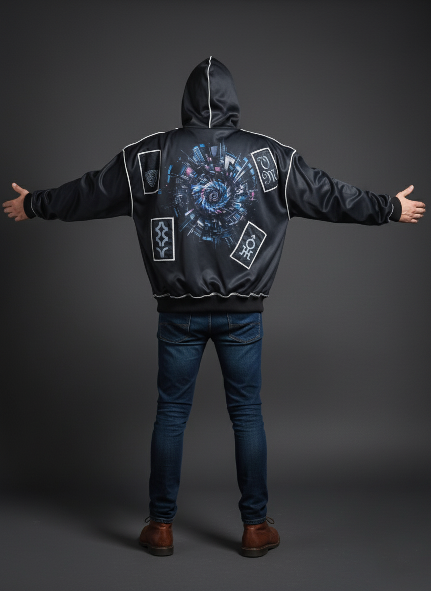 Black cyborg Baggy Hoodie