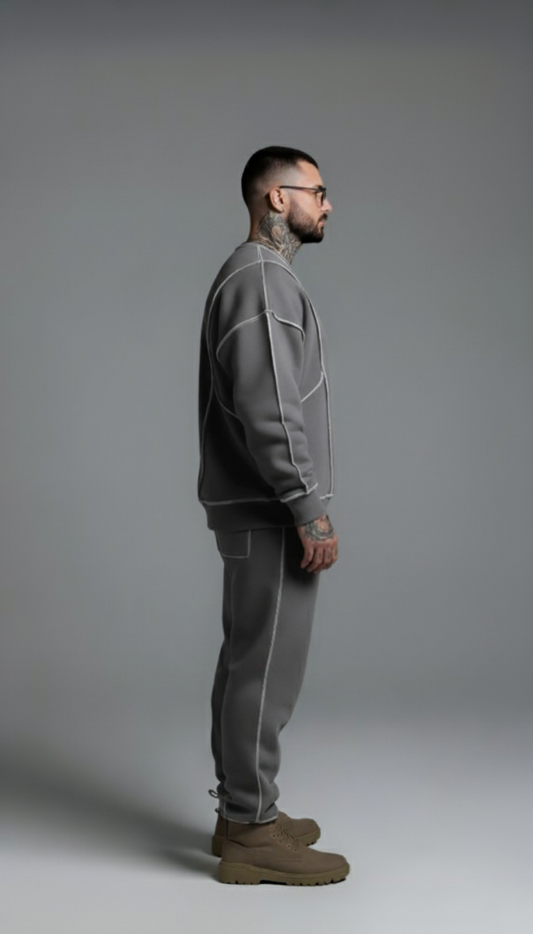 Baggy Sweat Shirt Grey Unisex