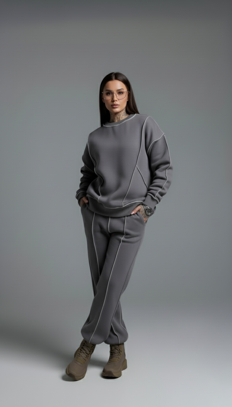 Baggy Sweat Shirt Grey Unisex