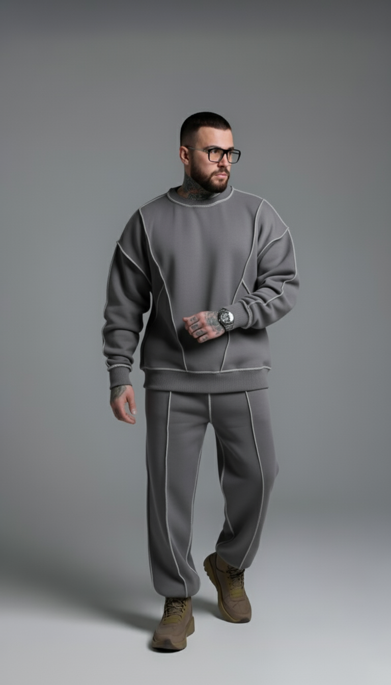 Baggy Sweat Shirt Grey Unisex