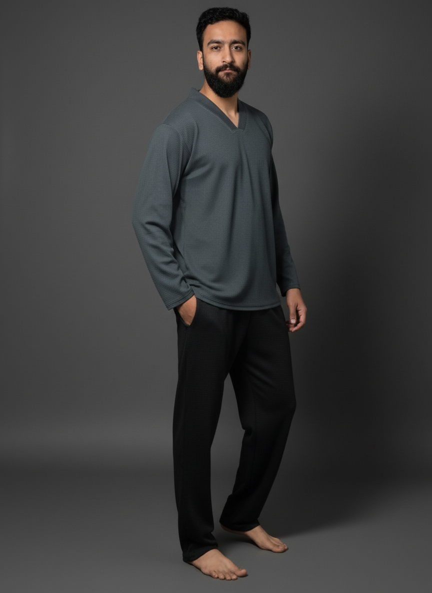 WINTER FULL SLEEVE JACKART SHIRTS UNISEX GREY