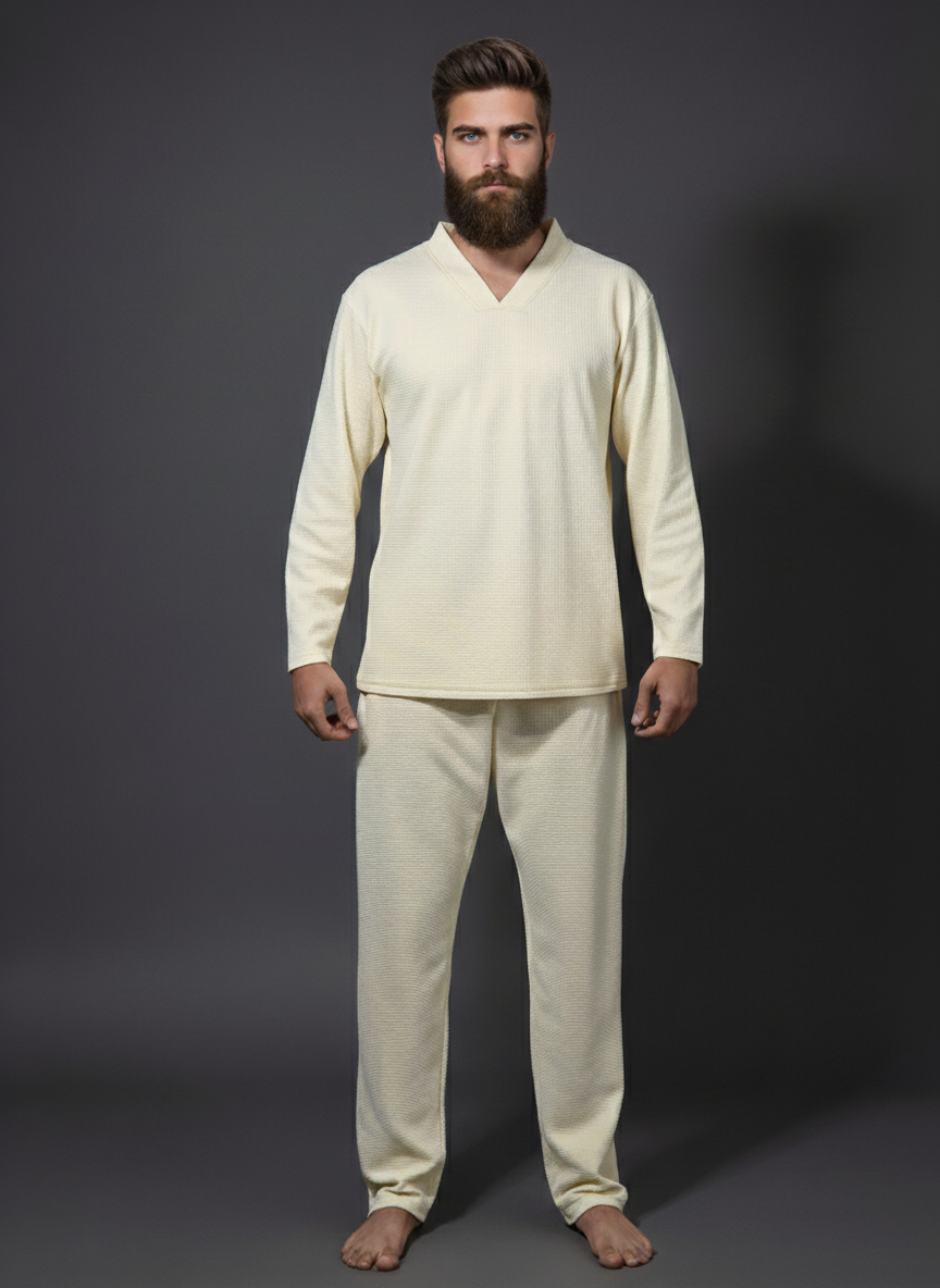 WINTER FULL SLEEVE JACKART SHIRTS UNISEX BIEGE