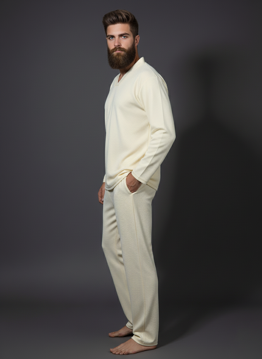 WINTER FULL SLEEVE JACKART SHIRTS UNISEX BIEGE